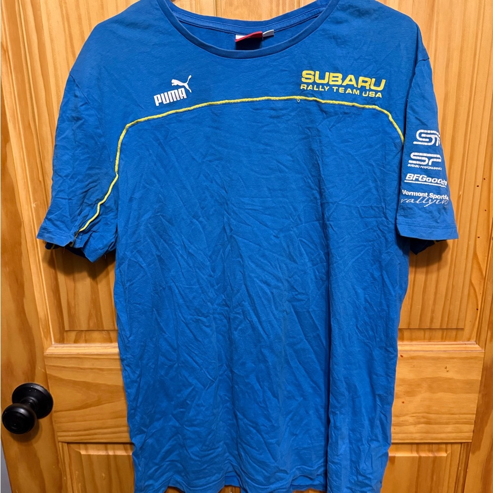 Puma Blue T-Shirt with Yellow Detail